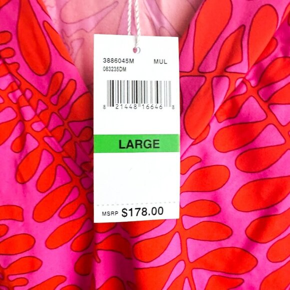 Trina Turk Trellis Red Pink Swim Cover Tunic L - Picture 4 of 5